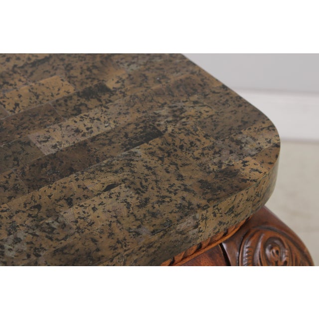 Maitland Smith Flame Mahogany Marble Top Bombe Dresser For Sale - Image 9 of 18