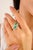 Contemporary 14k Gold 2.18 Ct Emerald Gemstone Bypass Ring With Diamonds for Wedding Size 6.5 For Sale - Image 3 of 12
