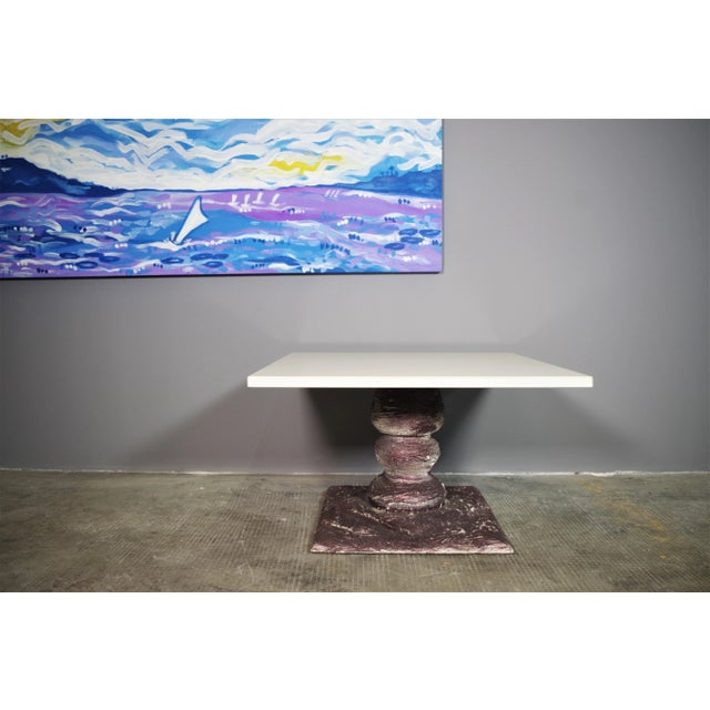 Low handcrafted marble coffee table 2000s.