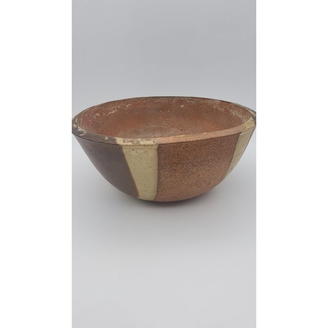 Vintage Studio Pottery Creasey Style Drip Glaze Bowl For Sale - Image 9 of 11