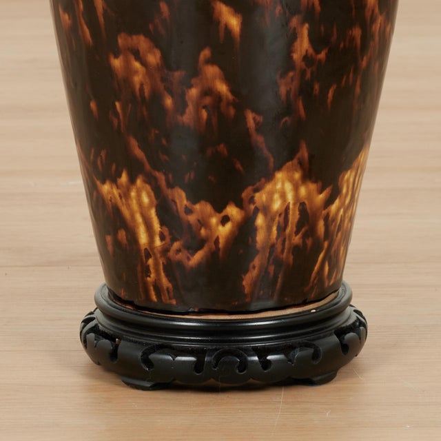 Vintage Pair of Faux Tortoise Table Lamps For Sale In West Palm - Image 6 of 11