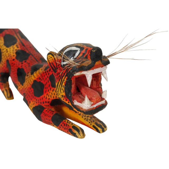 Late 20th Century Carved Big Cat Figures - Set of 3 For Sale - Image 5 of 9