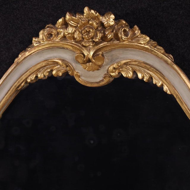 Vintage Italian Lacquered and Gilded Mirror, 1960 For Sale - Image 10 of 11