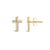 Contemporary 14K Yellow Gold Plated .925 Sterling Silver 1/10 Cttw Diamond Cross Stud Earring (I-J Color, I3 Clarity) For Sale - Image 3 of 5