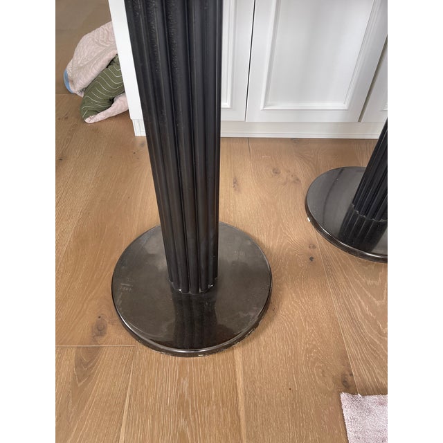 1980s Design for Leisure Metal Bar Stools With Leather Seats- Set of 3 For Sale - Image 12 of 12