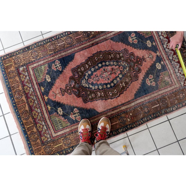 1970s 1970s, Handmade Vintage Turkish Anatolian Rug 3.7' X 5.6' (113cm X 173cm), 1970s For Sale - Image 5 of 11