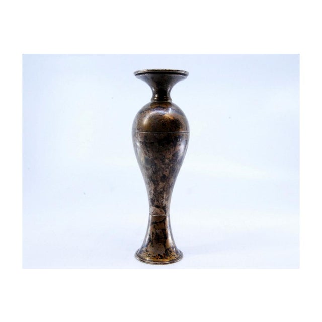 Small Smooth Silver Vase with Circular Base and Gold Interior For Sale - Image 9 of 9