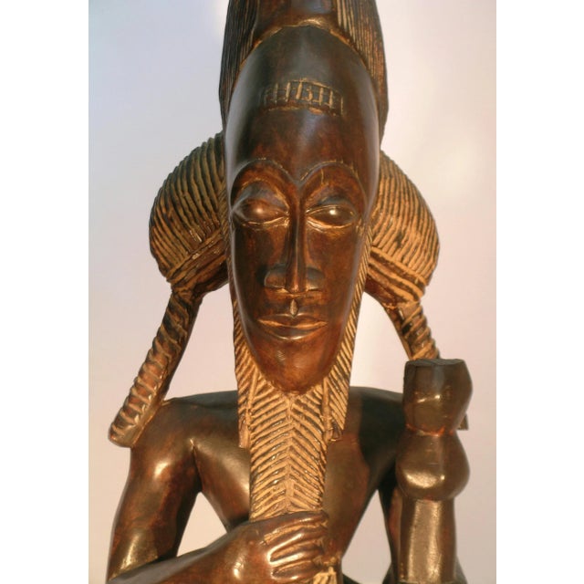 Baule Africain Wood Male Figure For Sale - Image 10 of 13