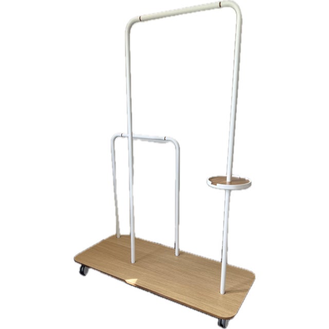 Note Design Studio Elegant Clothes Rack for Display or Portable Closet. Beautiful Piece. Rolls Easily From Room to Room. For Sale - Image 4 of 5