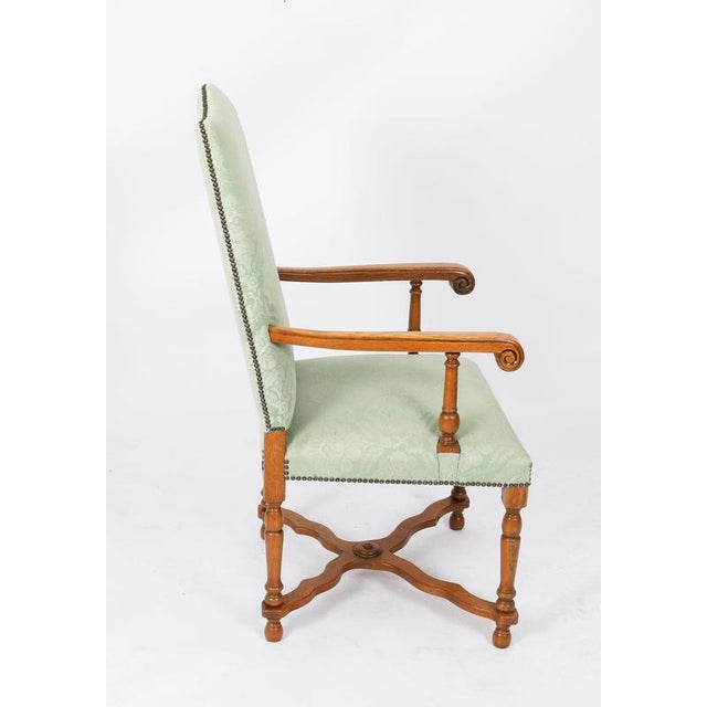 Vintage High Back Dining Chairs in Oak, Set of 8 For Sale - Image 4 of 18