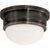 Modern Chapman & Myers for Visual Comfort Signature Marine Medium Flush Mount in Bronze with White Glass For Sale - Image 3 of 4