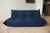 Blue Blue Microfiber Togo Lounge Chair with Pouf and Three-Seat Sofa by Michel Ducaroy for Ligne Roset, 1970, Set of 3 For Sale - Image 8 of 12