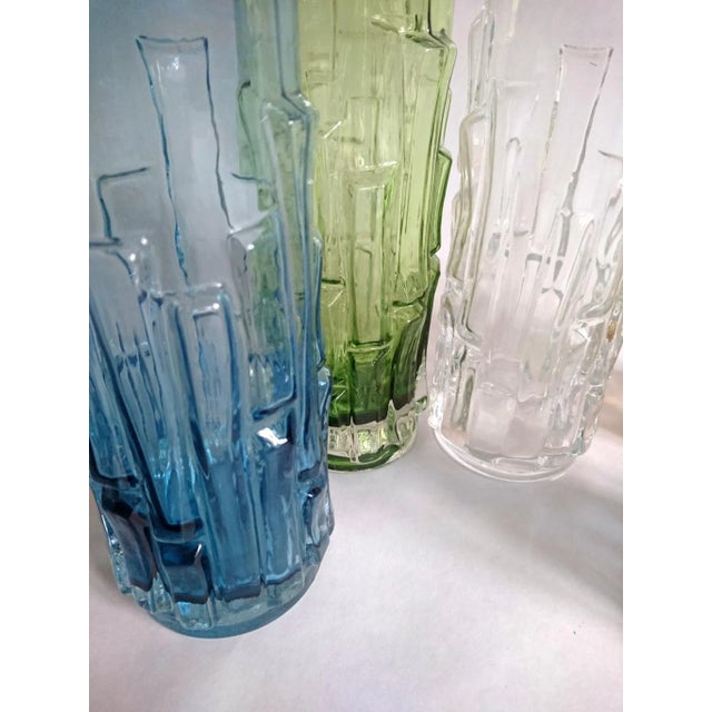 Mid-Century Glass Bark Vases by Bo Borgström for Åseda, 1960s, Set of 6 For Sale - Image 10 of 11