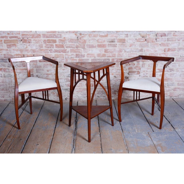 Czech Art Deco Dining Table and Chairs by J. Kotěra for Josef Motka - Litovel, 1900s, Set of 4 For Sale - Image 16 of 18