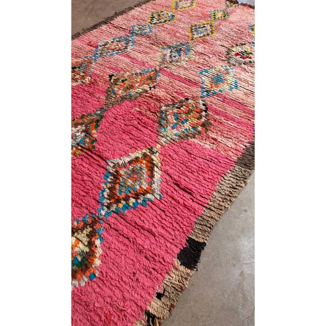 Pink 1980s Pink Moroccan Tribal Rug - 11.7 X 6.43 Ft For Sale - Image 8 of 11