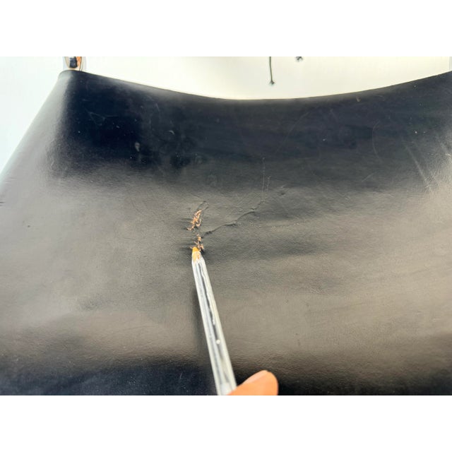 Black 1960's Mies Van Der Rohe Leather Mr10 Chair for Knoll For Sale - Image 8 of 12