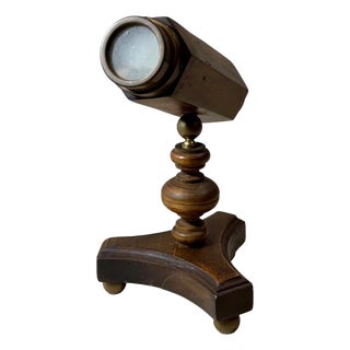 Mid Century Italian Wood and Brass Parlor Kaleidoscope For Sale