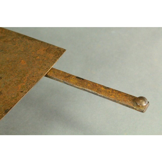 1700/1800's Wrought Iron Open Fire Warmer With Sliding Shelf Hanging For Sale - Image 9 of 12