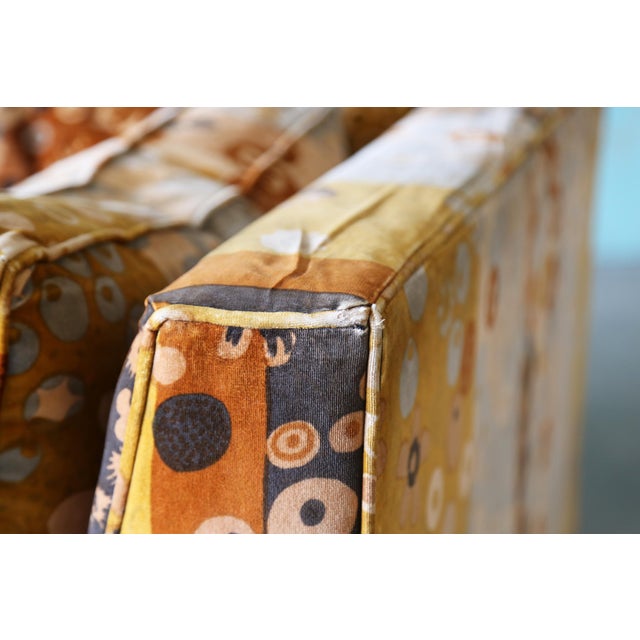 Textile Attributed to Milo Baughman for Thayer Coggin Loveseat Jack Lenor Larsen Primavera For Sale - Image 7 of 14