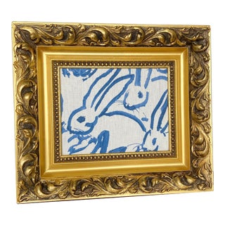 Vintage Gilded Gold Framed Art Bunny Hutch Wall Decor For Sale