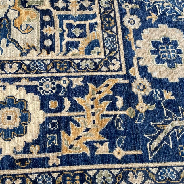 Fine Navy Blue Persian Tabriz Hand-Knotted Wool Rug - 8' X 9'10" For Sale - Image 14 of 16