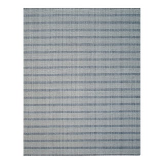 6x9 Luxurious Timeless Gray Stripe Modern Handmade Wool Carpet Rug For Sale
