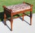 Brown Mid-20th Century Traditional Cherry-Finish Vanity Bench With Pink & Brown Damask Upholstery For Sale - Image 8 of 18