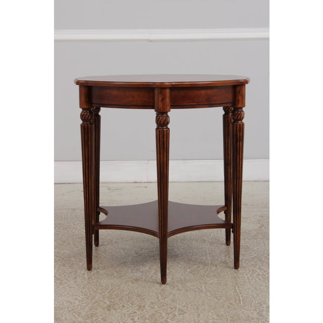 Traditional Cherry Inlaid Top Regency Style Lamp Table For Sale - Image 3 of 12