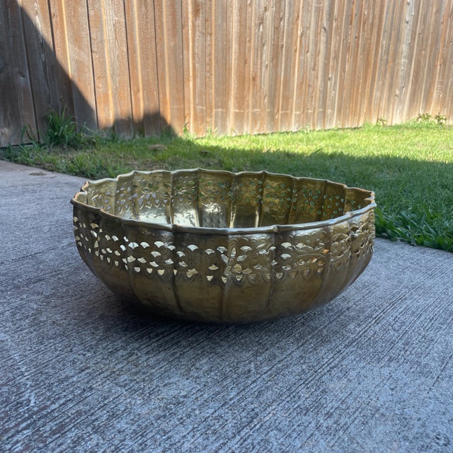 Late 20th Century Extra Large Brass Urli Bowl For Sale - Image 5 of 8