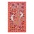 Coral Silk Suzani Wall Hanging With White Peacocks For Sale