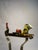 Gold Mid 20th Century Lithographed Tin "Pecking Roosters" Mechanical Pendulum Toy For Sale - Image 8 of 10