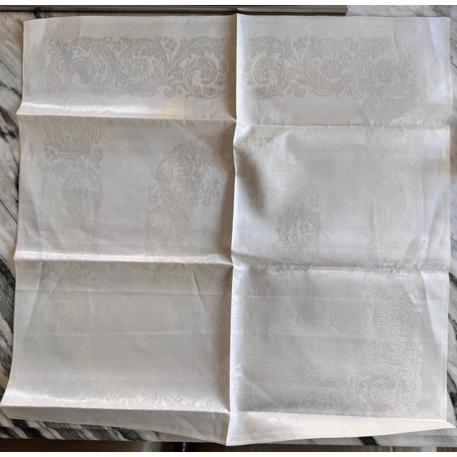 Made in Ireland Mid-Century Fine Damask Napkins - Set of 6 + 1 For Sale - Image 13 of 17