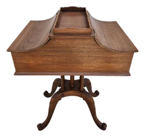 Mahogany Flip Top Side Table With Interior Storage