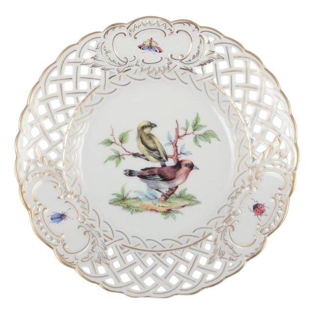 Open Lace Porcelain Plate, Meissen, Germany, 1890s For Sale