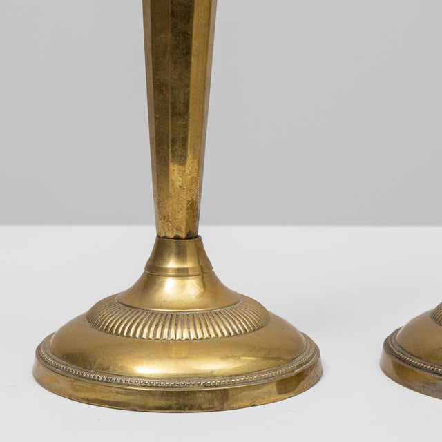 20th Century French Brass Candlesticks - A Pair For Sale - Image 14 of 18
