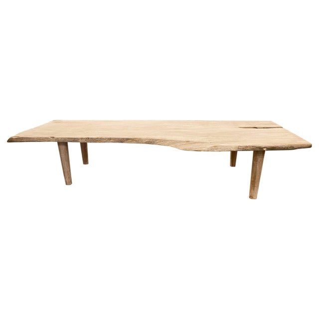 Andrianna Shamaris Live Edge Teak Wood Coffee Table or Bench For Sale - Image 15 of 18