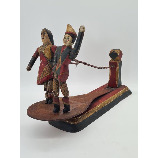 Wooden Folk Moving Toy Dancing Couple in Polychrome, 1900 For Sale - Image 12 of 15