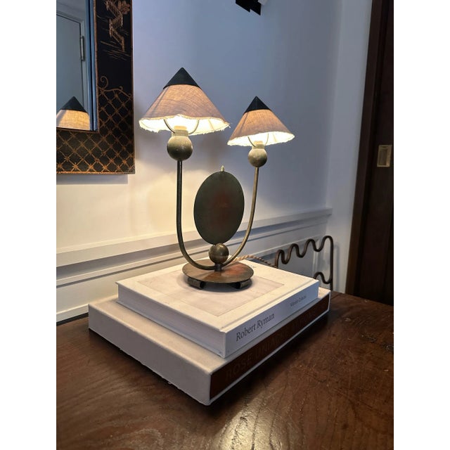 French 1930s Marc Erol French Deco Bronze Table Lamp For Sale - Image 3 of 8