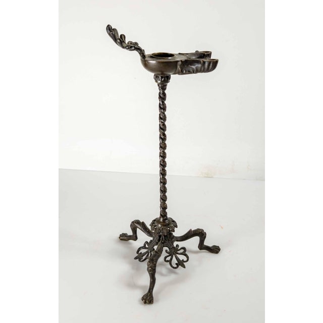 19th Century or Earlier Italian Grand Tour Roman Paduan Revival Bronze Oil Lamp For Sale - Image 4 of 18