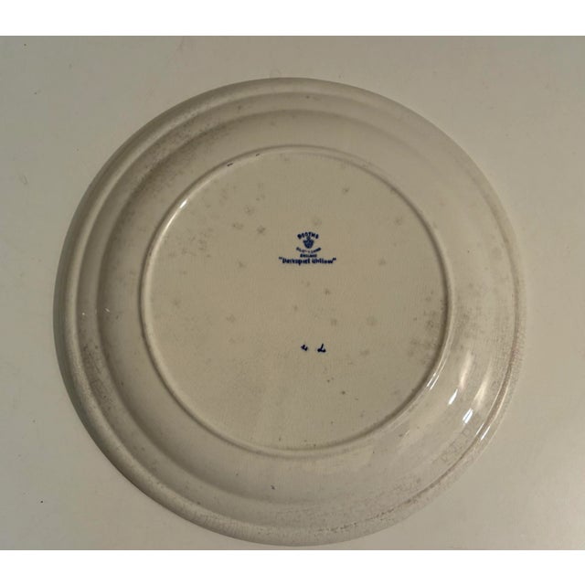 Antique English Staffordshire Plates - Davenport Blue Willow Pagoda Pattern - Set of 5 For Sale - Image 10 of 11