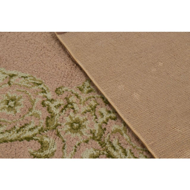 Textile Vintage French Floral Wool Square Rug With Cartouches by Rug & Kilim, 1950-1959 For Sale - Image 7 of 9