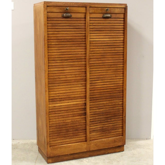 Vintage Filing Cabinet in Oak, 1940s For Sale - Image 11 of 11