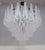 Italian chandelier shown with hand blown Murano etched tears glass drops, mounted on bronzed metal finish frame by Fabio...