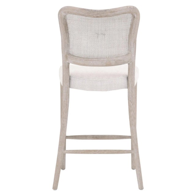 Cela Oak & Cane Upholstered Counter Stool For Sale In Los Angeles - Image 6 of 7