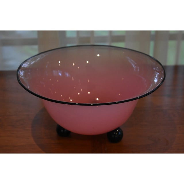 Glass Pink Loetz Art Deco Tango Glass Bowl For Sale - Image 7 of 11
