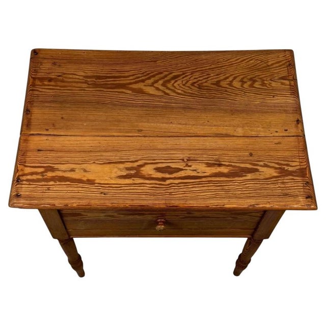 19th Century English Victorian Pitch Pine Side Table For Sale - Image 6 of 12