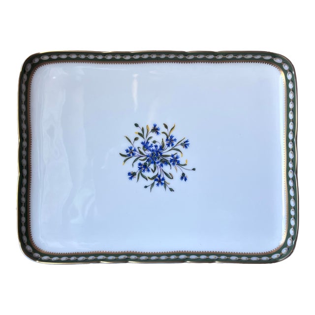 Late 20th Century Ancienne Manufacture Royale De Limoges France Marie Antoinette Pattern Platter Tray For Sale