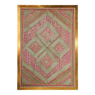 Mughal Style Metal Threaded Tapestry Framed from Rajasthan, India For Sale