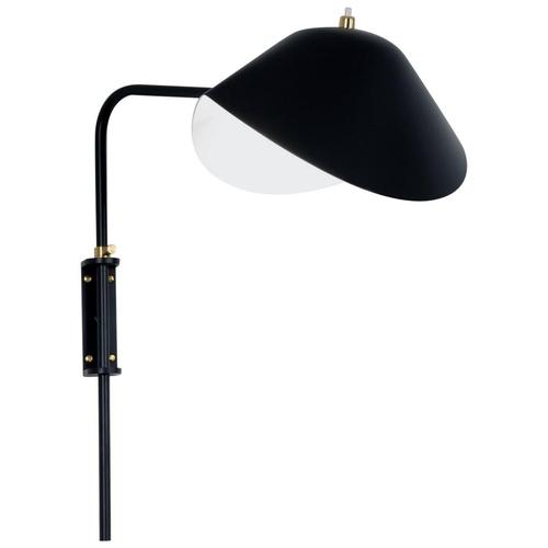 Mid-Century Modern Black Anthony Wall Lamp by Serge Mouille For Sale - Image 9 of 9