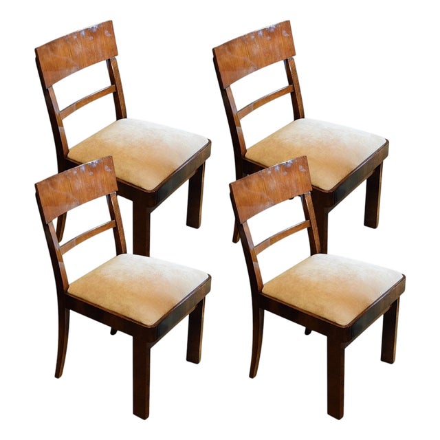 20th Century Art Deco Chairs, 1930s, Set of 4 For Sale